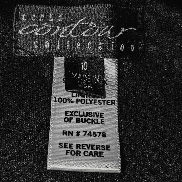 A5 Auth CACHE CONTOURE COLLECTION Blk Metallic Golden Swirl Print Dress Sz US 6 - Picture 4 of 4